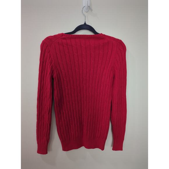 Vineyard Vines Red Cable Knit Crewneck Sweater - Picture 4 of 4